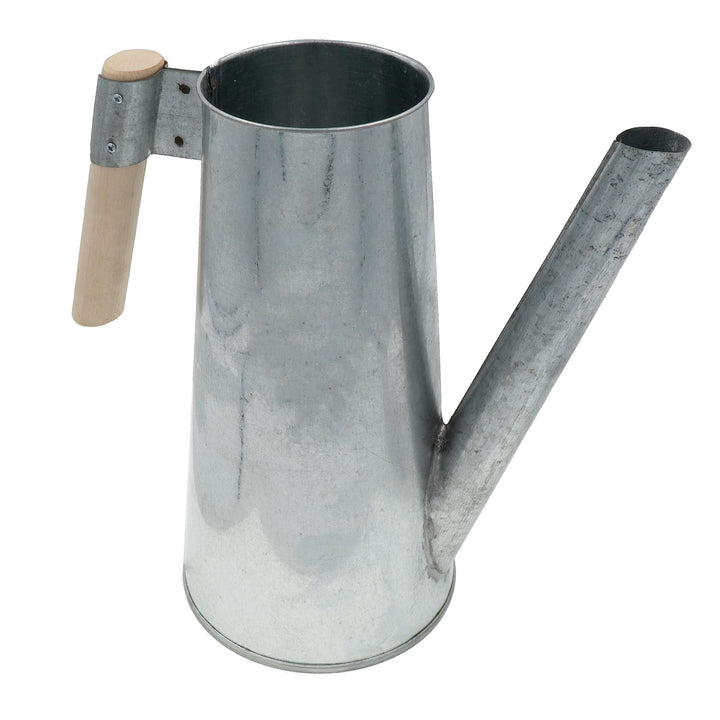 HRB Zinkgiesskanne 3 L mit Holzgriff für den Aussen-/Innenbereich, Giesskanne feuerverzinkt, Metallg