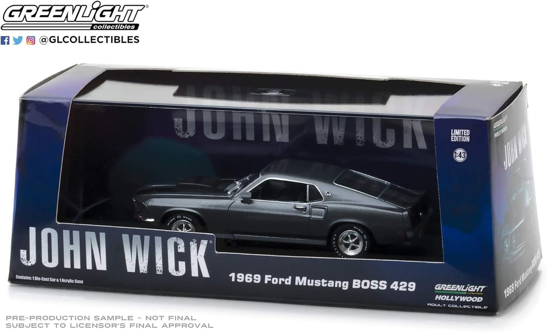 Greenlight 1969 Ford Mustang BOSS 429 John Wick 1:43 86540