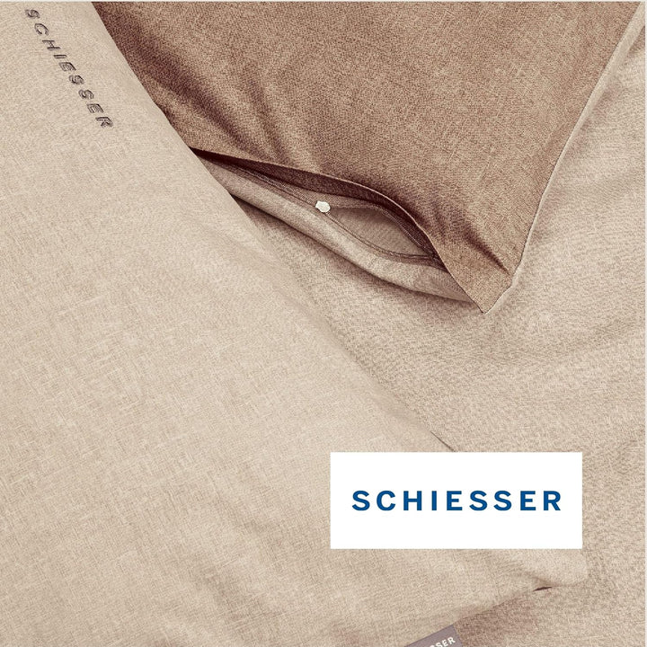 Schiesser Wende-Bettwäscheset Doubleface in angenehm glatter Renforcé Qualität, Made IN Green, Farbe