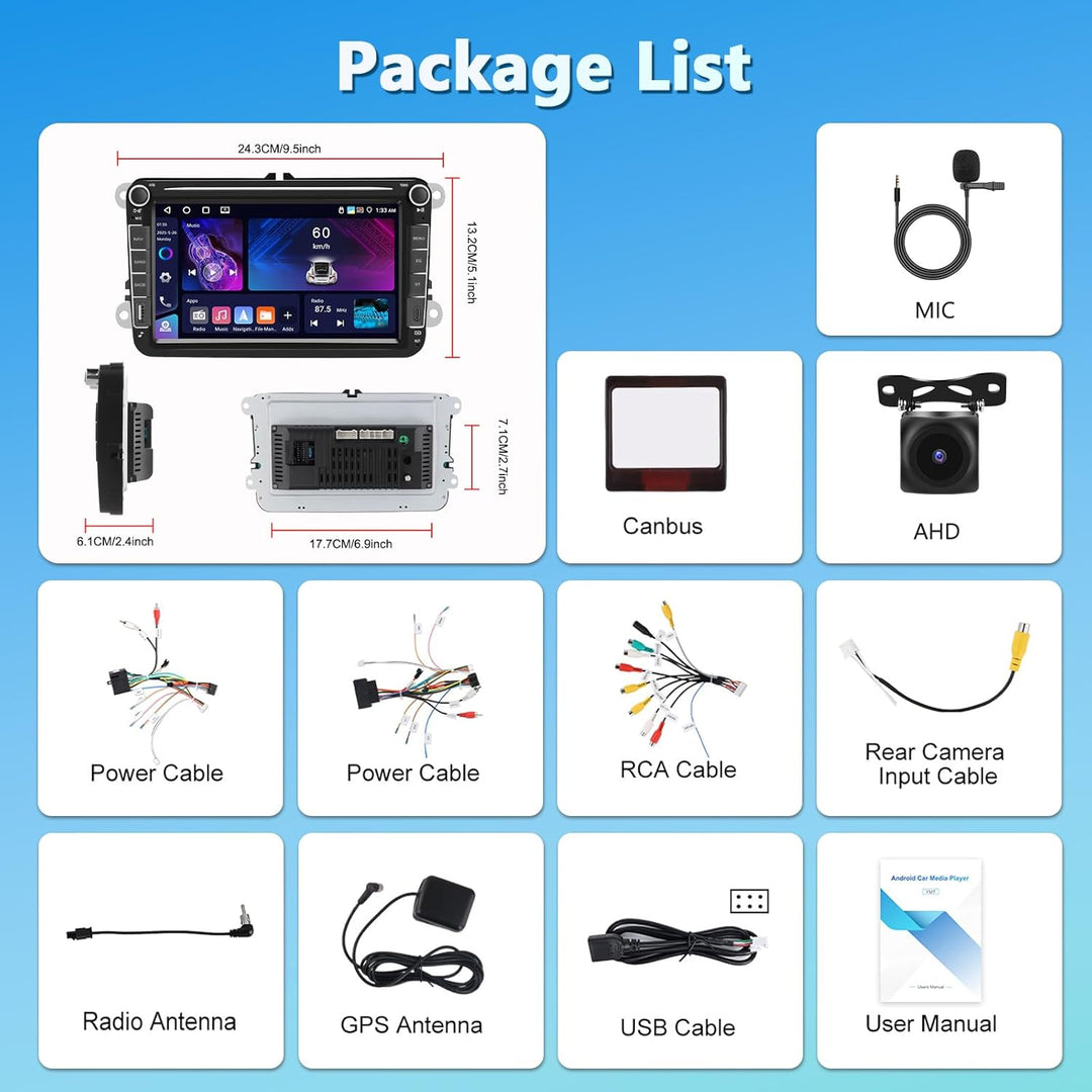 4GB+64GB Android Autoradio für VW Passat B6 T5 Golf 5 6 Polo 6R Tiguan T5 Jetta Seat Skoda, Carplay