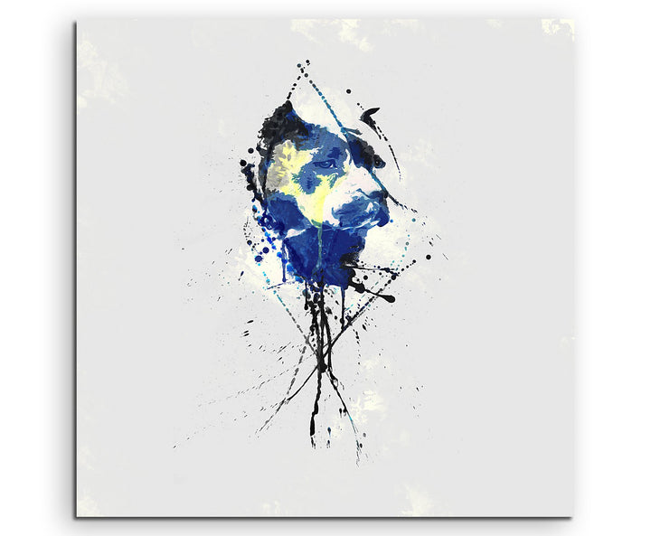Paul Sinus Art Pitbull II 60x60cm Keilrahmenbild Kunstbild Aquarell Art Wandbild auf Leinwand fertig