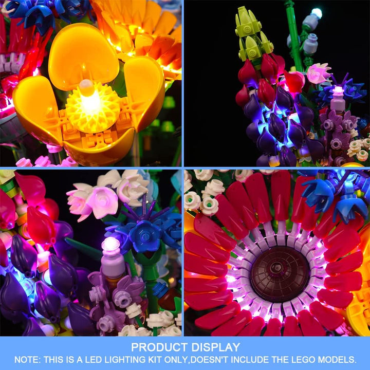 LocoLee Led Licht Set Kompatibel mit Lego Wildblumenstrauss-Set, Led Beleuchtungs Set Compatible wit