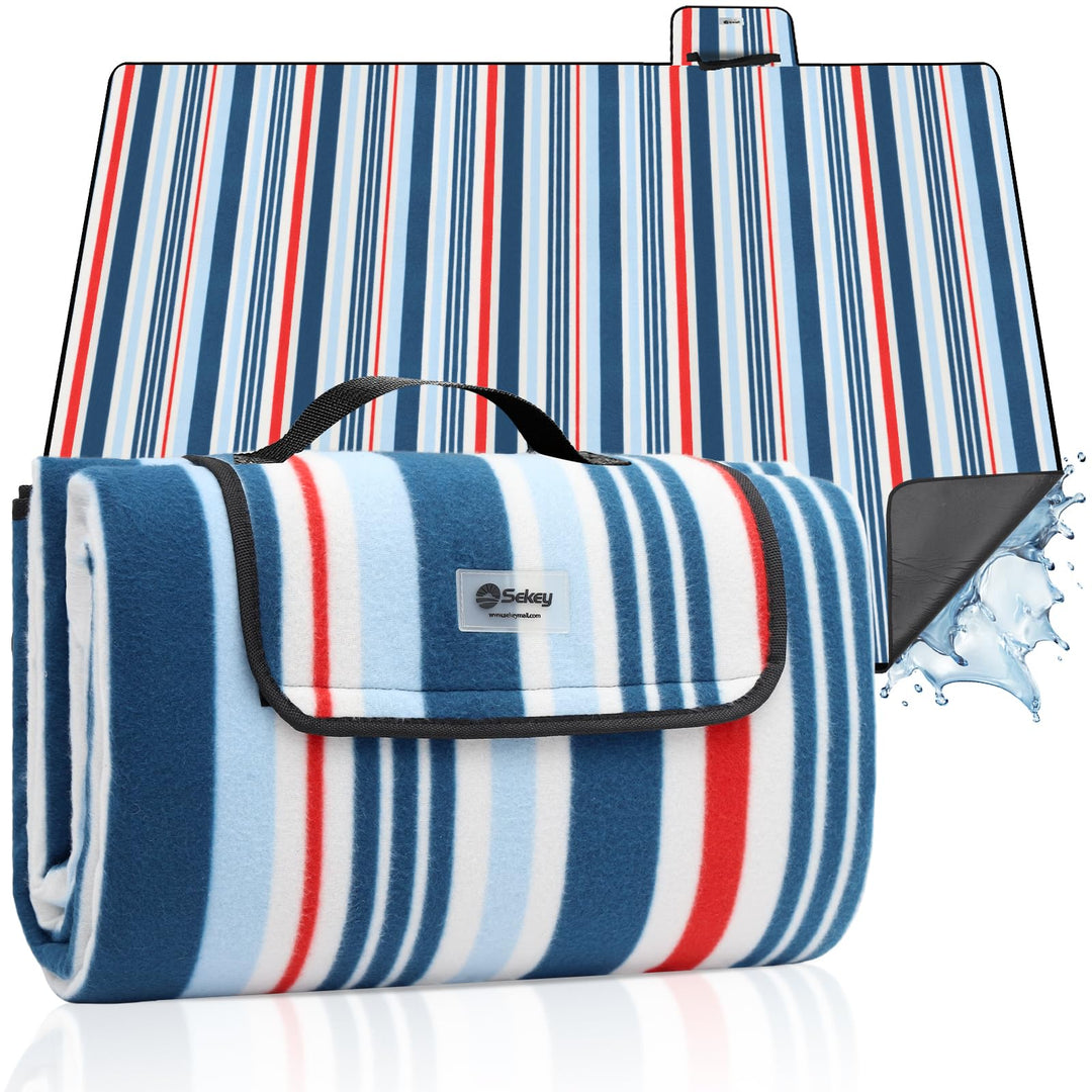 Sekey Picknickdecke Wasserdicht 200x300cm, Sandfeste Strandmatte, PEVA-Wasserdichter Untergrund, Str