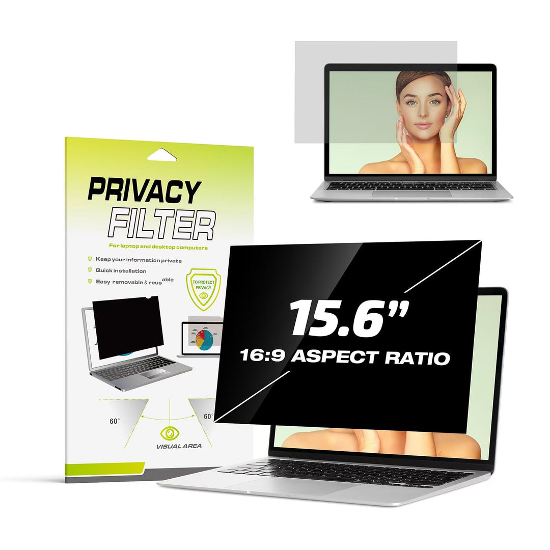 Fluflyer 15,6 Zoll Laptop Blickschutzfolie 16:9, Anti-Blaulicht, Blendfrei, Augenschutz, Anti-Reflex