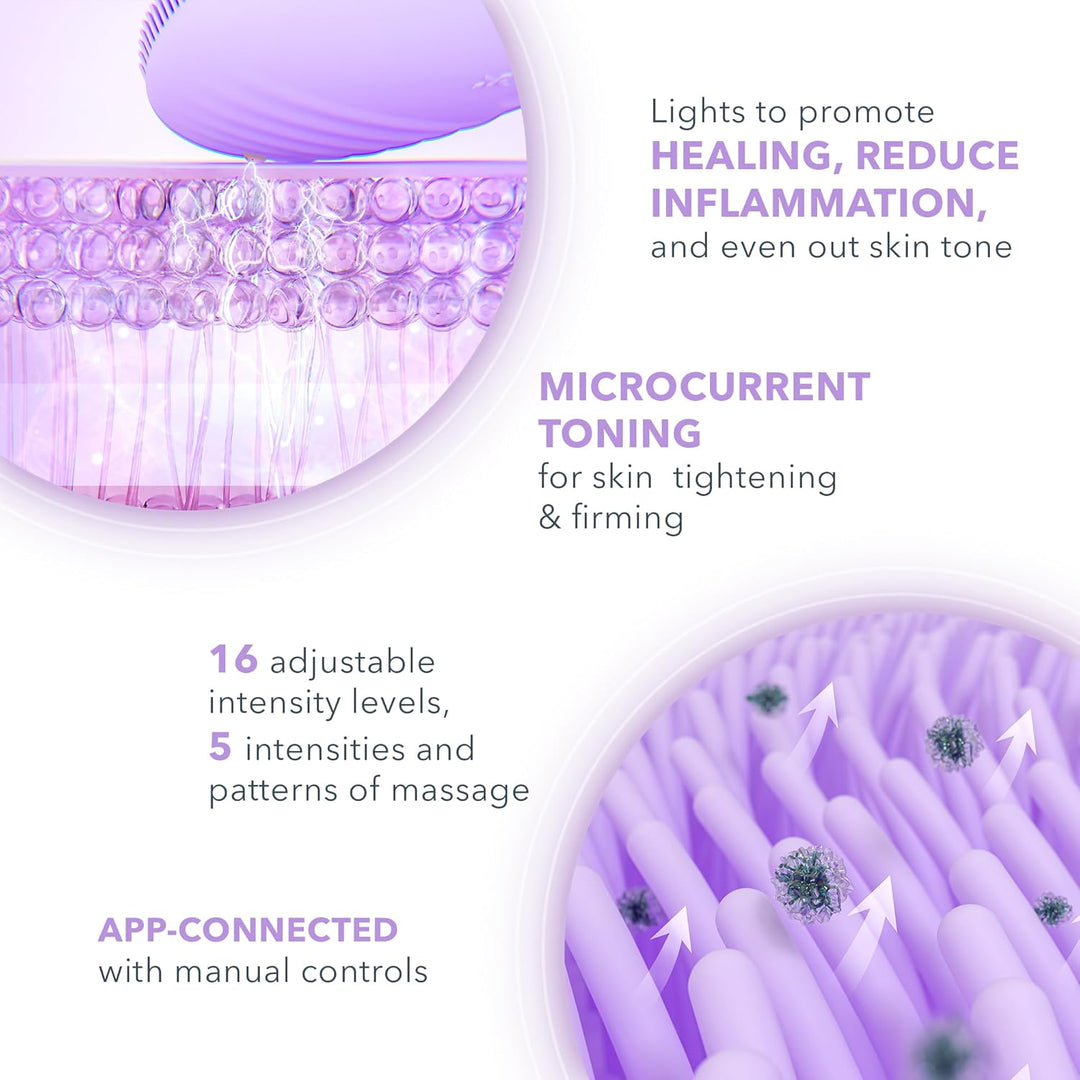 FOREO LUNA 4 plus Gesichtsbürste - Nahinfrarot-Lichttherapie + LED-Rotlichttherapie - Tiefenthermore