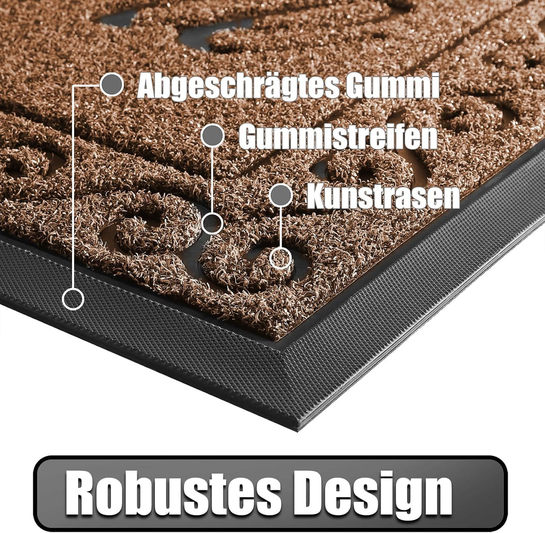 Yimobra Fussmatte Aussen, 120 x 81 cm, rutschfest, Wetterfest, Waschbar, Wellcome Schmutzfangmatte f
