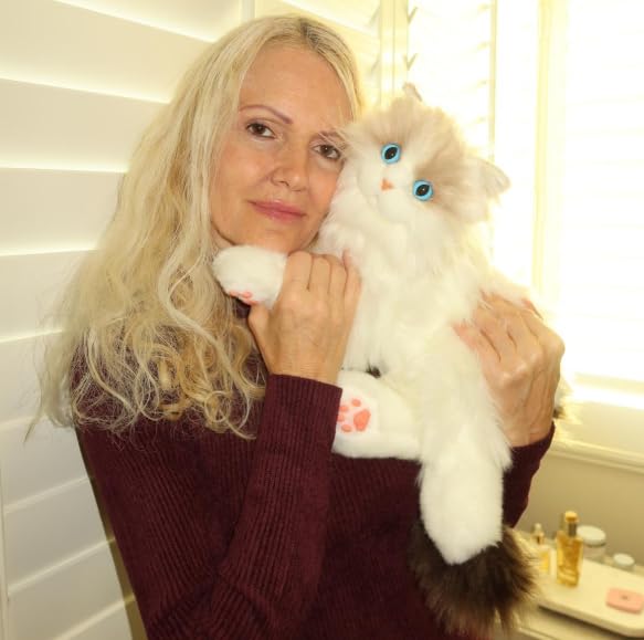 Realistische Roboterkatze–Interaktives Haustier, Roboter-Stofftierkatze mit Sprachausgabe, Herzschla