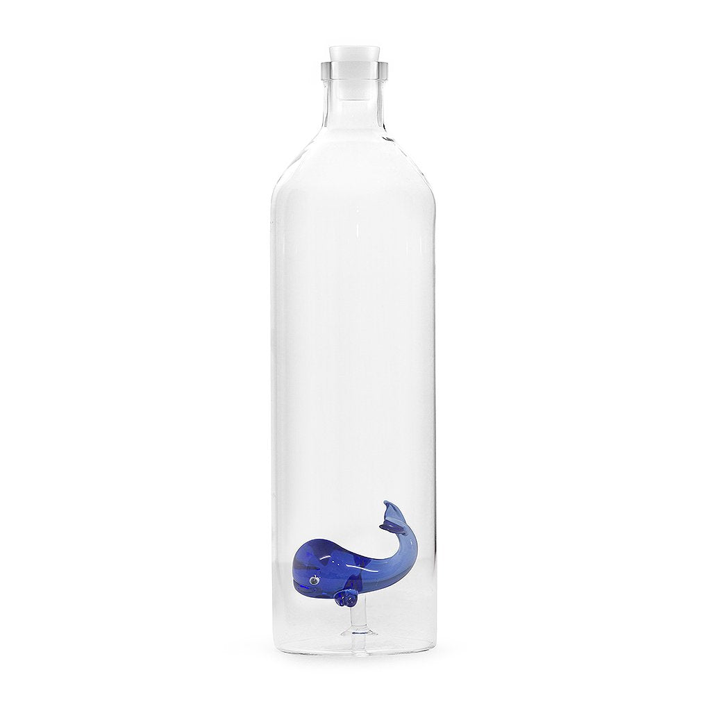 balvi Flasche Atlantis Whale Für Wasser Figur im Inneren fixiert Silizium-Stecker Borosilikat 30 cm