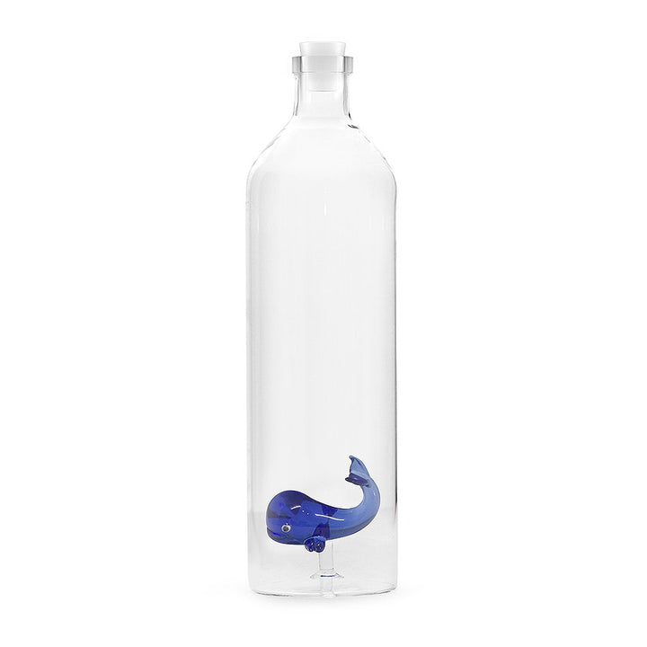 balvi Flasche Atlantis Whale Für Wasser Figur im Inneren fixiert Silizium-Stecker Borosilikat 30 cm