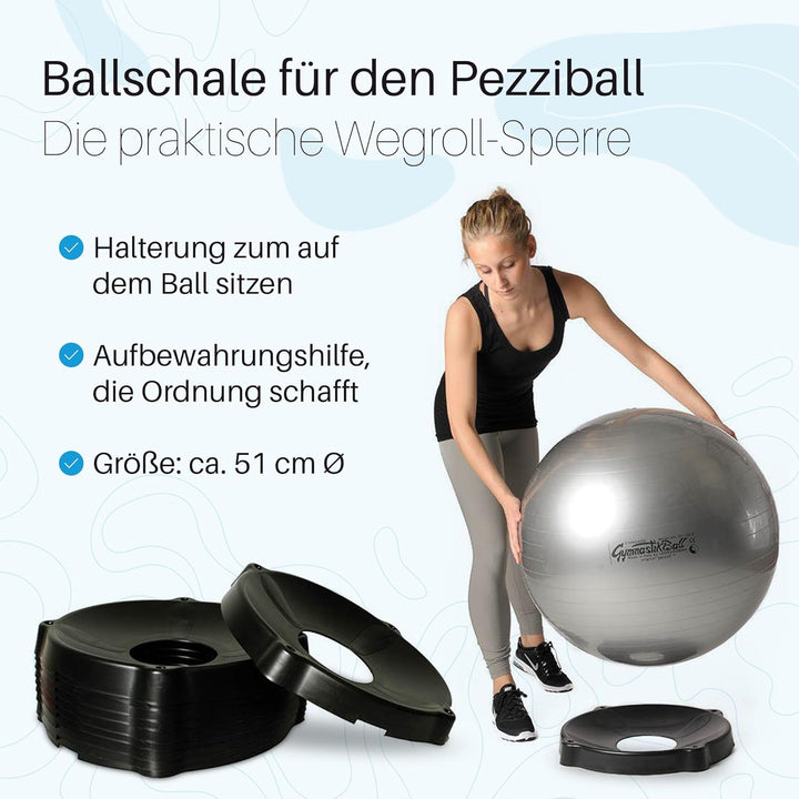 Pezzi - Gymnastikball Original Pezziball MAXAFE 53cm mit Ballschale & Oliver Rapid Pumpe – Sitzball