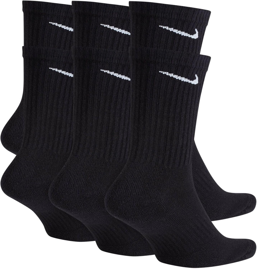 Nike Performance Kissen Crew Socken mit Band (6 Paar), schwarz/weiss, Grösse L