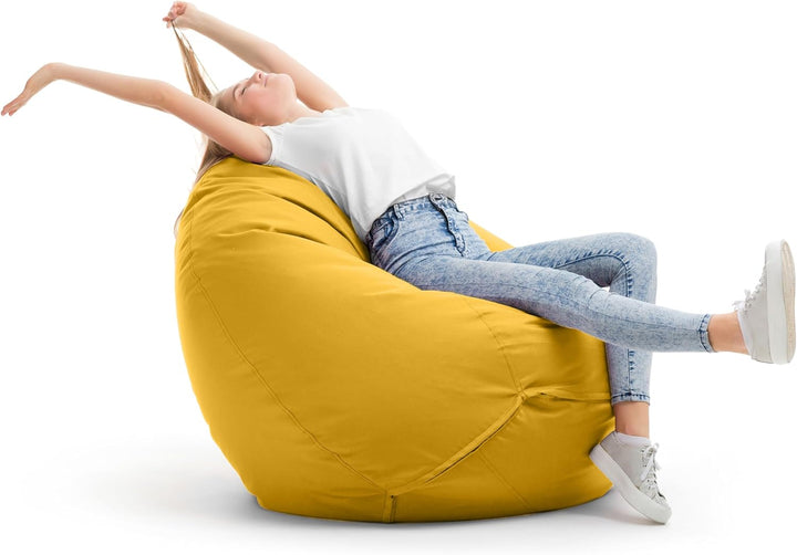 Bruni Kinder-Sitzsack Classico S in Gelb – Sitzsack mit Innensack für Kinder, Abnehmbarer Bezug, leb