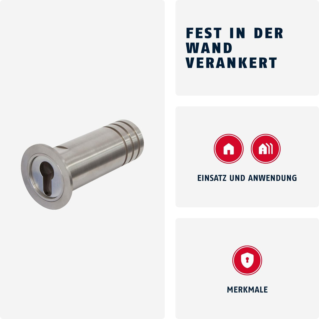 ABUS KeyGarage 728 - Schlüsseltresor für in der Wand - rostfreies Edelstahlrohr zur Aufbewahrung von