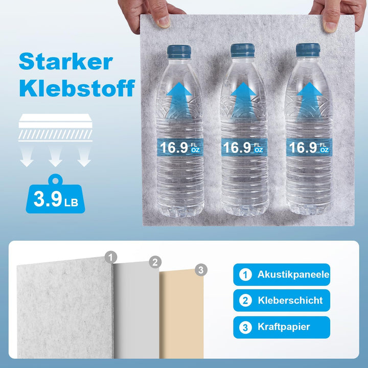 Akustikplatten selbstklebend 30x30cm |Akustikplatten| 12x Premium-schallschutz 9mm für Podcast-Aufna