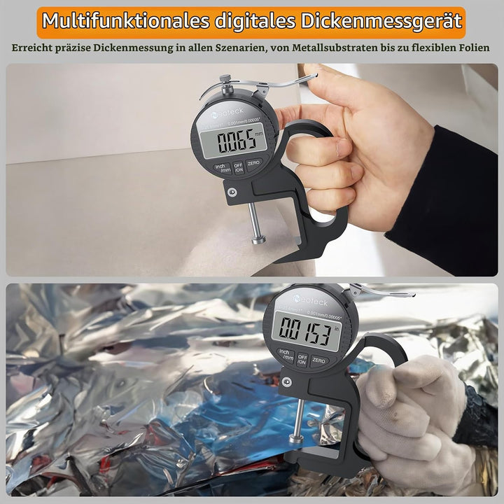 Neoteck Tragbares Digitales Dickenmessgerät 0-25,4 mm Messbereich 0,001/0,00005 &