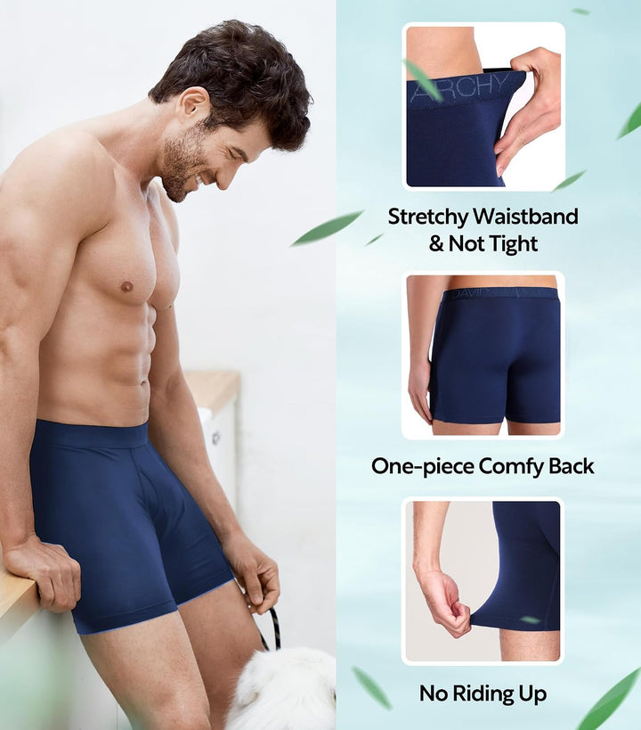 DAVID ARCHY Herren Boxershorts Mehrfachpack, Stretcken Klassischer Retroshorts, Unterhosen Männer, 5