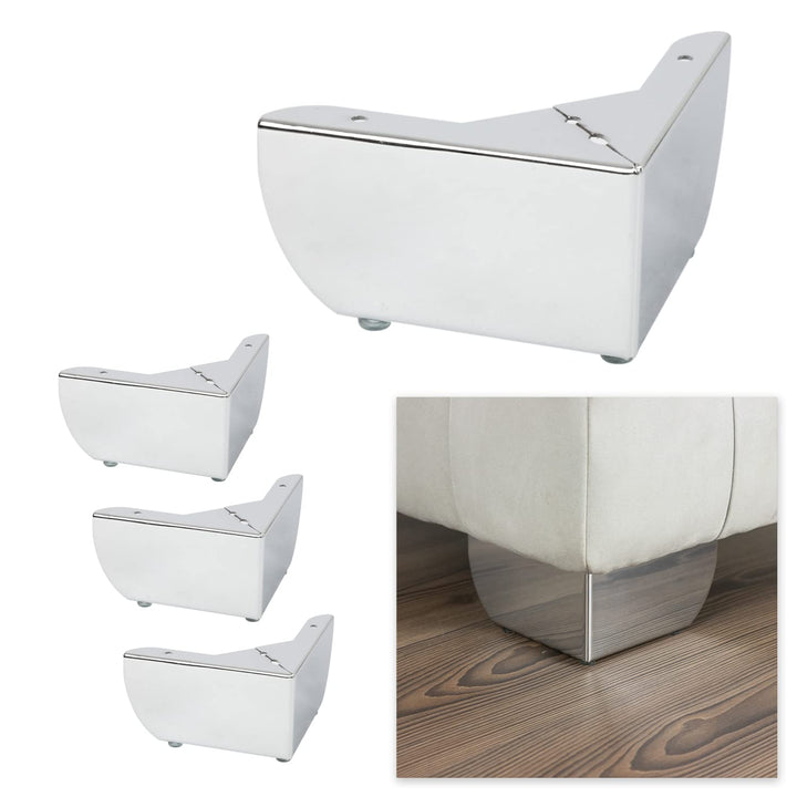 P17 | GROSSETO -Modell | 4 Fuss eingestellt +16 Schrauben | Glänzendes Chrom | Höhe 8,5 cm | Beine f