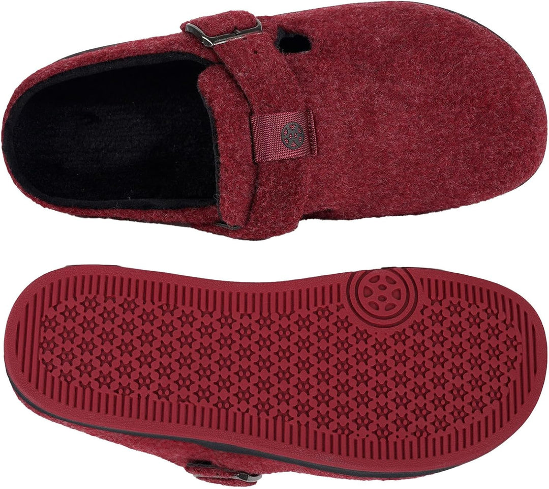 Sisttke Hausschuhe Damen Herren Filzpantoffeln Unisex Winter Geschlossen Pantoffeln mit Wechselfussb