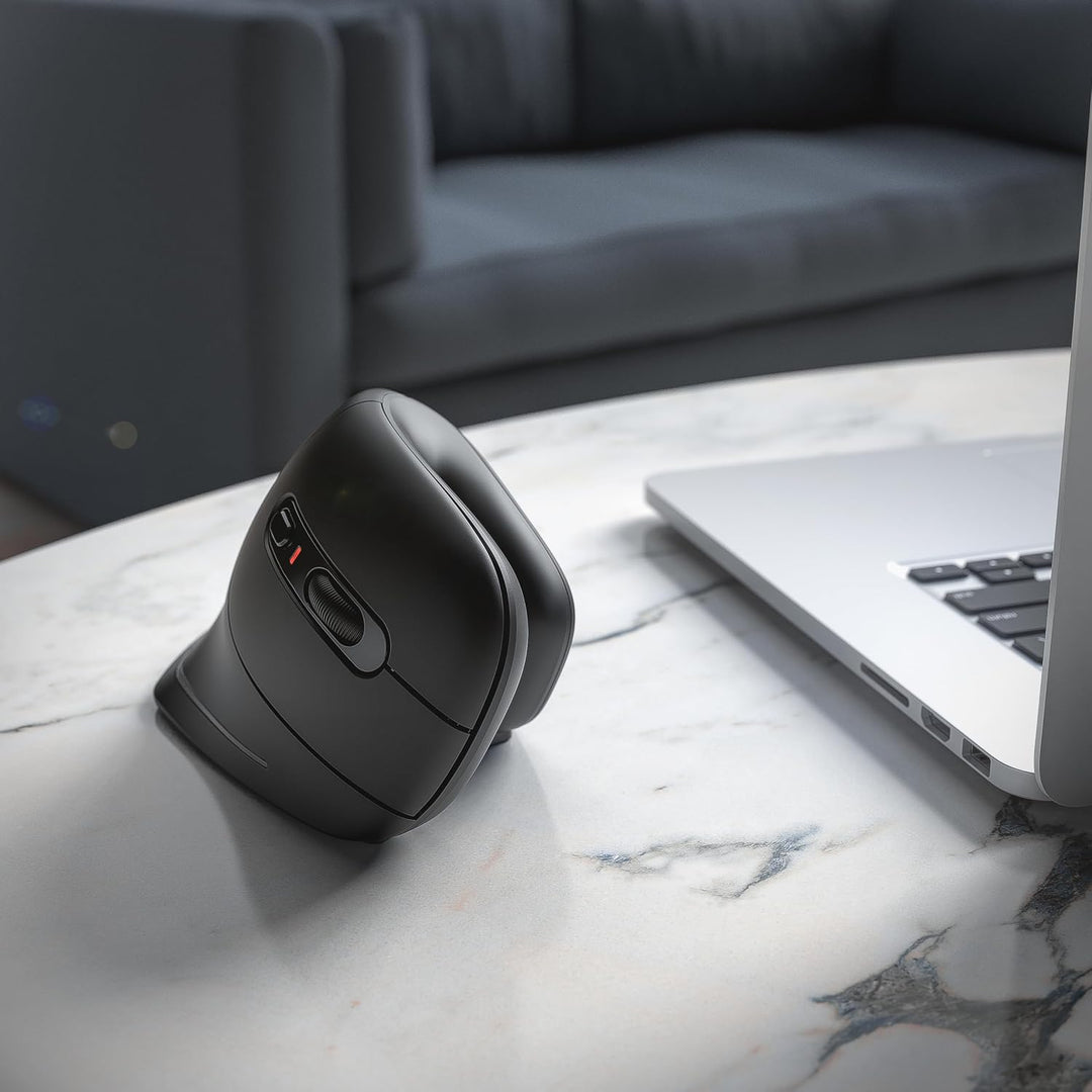 CSL – Ergonomische Kabellose Maus für Rechtshänder, Bluetooth, 1000-2400 DPI, 8 Tasten, gegen Mausar