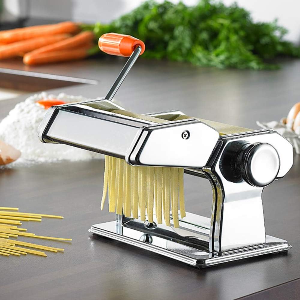 Manuelle Nudelmaschine Pasta Maker, Manuelle Manuell Edelstahl Pasta Walze Maschine mit Klemme Dicke