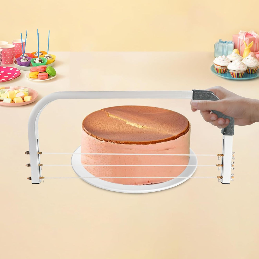 Kuchenschneider Leveler 3-Draht Höhenverstellbar 1-9cm 304 Edelstahl Spülmaschinenfest Für Konditore