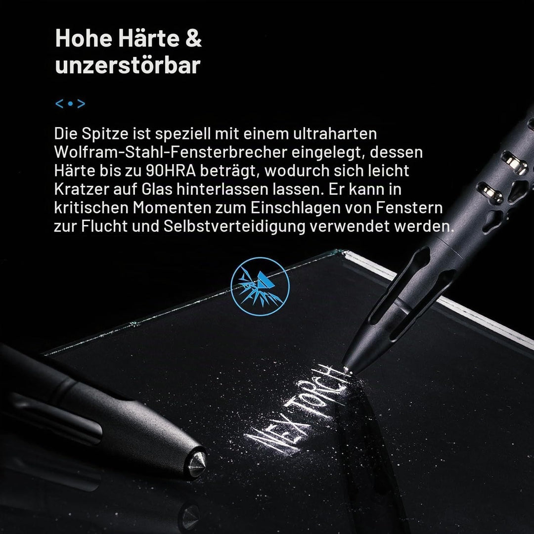 NEXTORCH NP20 Dino Pen Tactical Pen Glasbrecher, Kubotan + Kugelschreiber schwarz