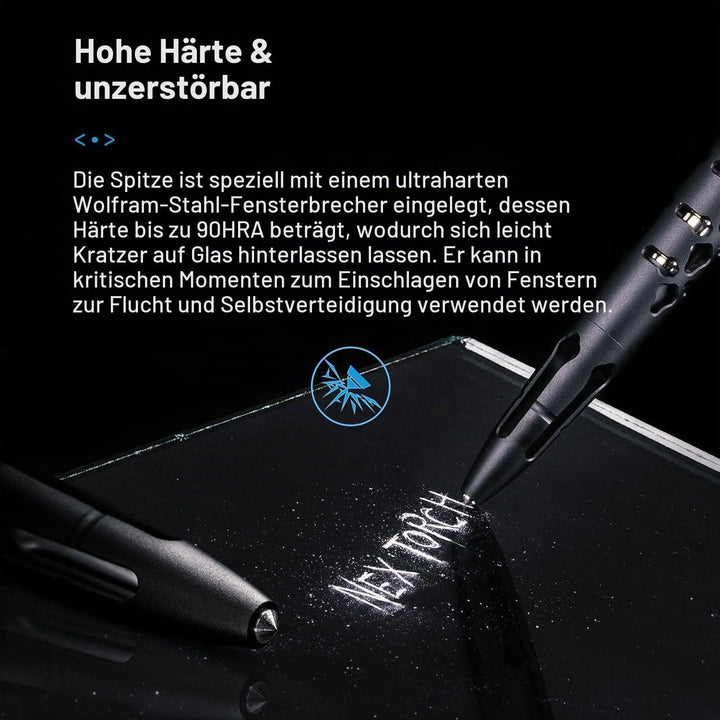 NEXTORCH NP20 Dino Pen Tactical Pen Glasbrecher, Kubotan + Kugelschreiber schwarz