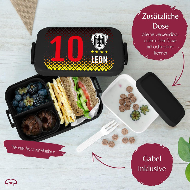 Kinder Bento Box Midi Lunchbox für Mepal Bentobox - Fussball - Deutschland Fussball Brotdose Germany