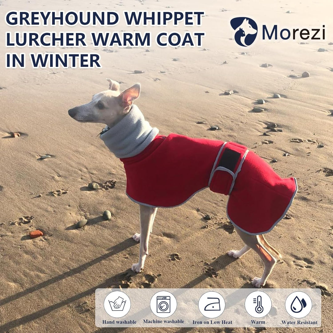 Morezi Winter Hundemantel mit reflektierender Leiste, weiches Polyester-Fleece, verstellbares Band,