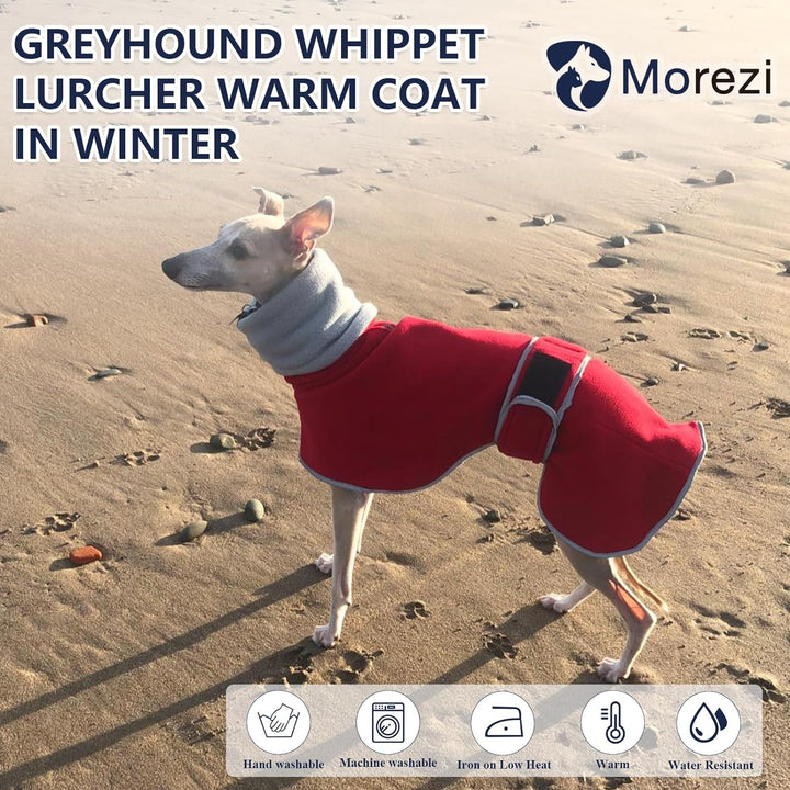 Morezi Winter Hundemantel mit reflektierender Leiste, weiches Polyester-Fleece, verstellbares Band,