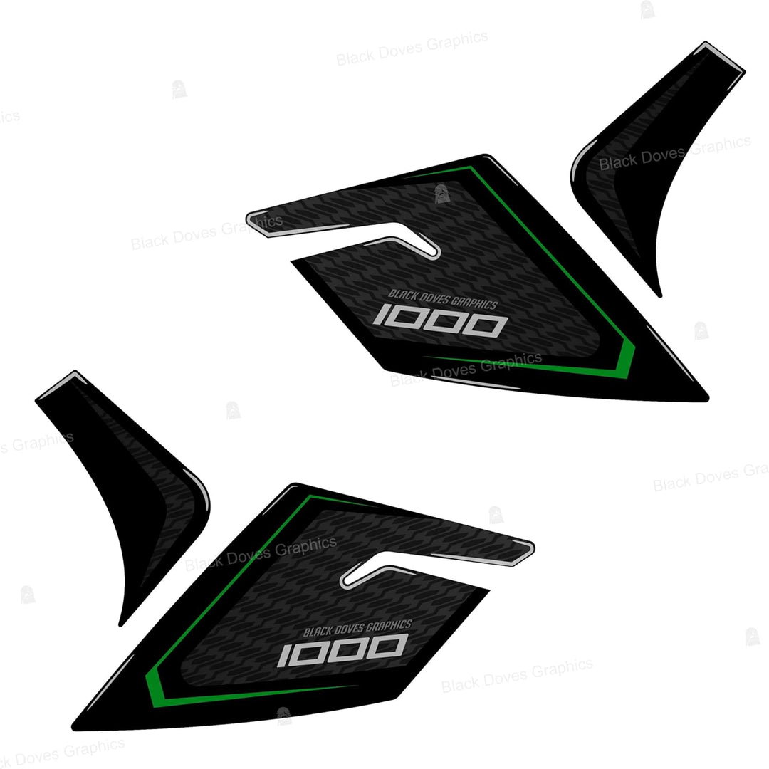 Aufkleber aus Kunstharz, 3D, kompatibel mit Motorrad Kawasaki Versys 1000 2019 2022 (Handprotektor)