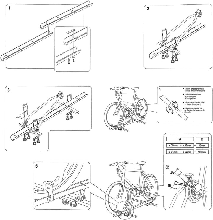 APT Fahrradträger Dachträger mit Rahmenbefestigung abschliessbar inkl Befestigung (1), 1
