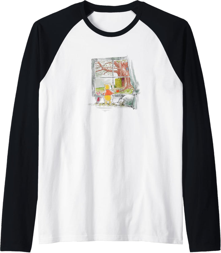 Disney Winnie The Pooh & Piglet Looking Out The Window Raglan