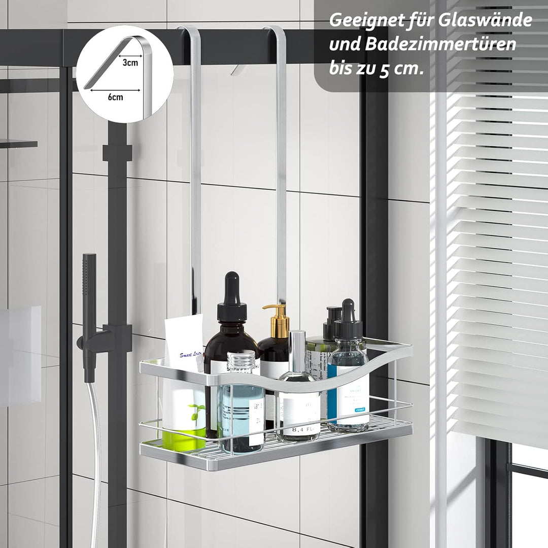 Duschregal zum Hängen, Duschablage Hängend Ohne Bohren für Duschwand, Duschkorb Dusche Hängeregal Ed