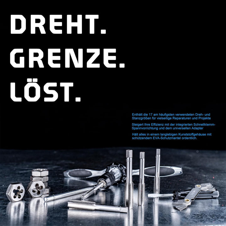 ROTATION Gewindeschneidsatz Innen/Aussen M3-M12, 39-teilig