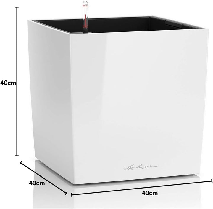 LECHUZA CUBE Premium 40 weiss hochglanz 16360 39x39x40 cm Weiss Hochglanz, 39x39x40 cm Weiss Hochgla