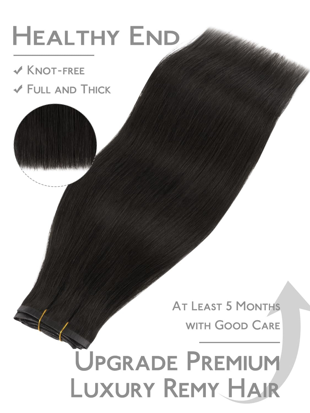 Nahtlose Clip In Extensions Echthaar, 50cm 7pcs 150g Natürliches Schwarz Echthaar Extensions Clip Re
