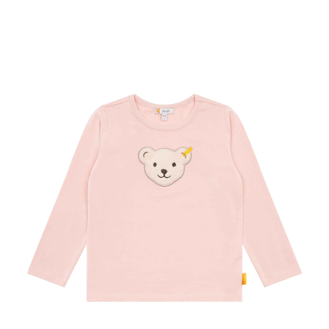 Steiff Unisex Kinder T Langarm Teddykopf mit Squeezer Shirt, 110 Silver Pink