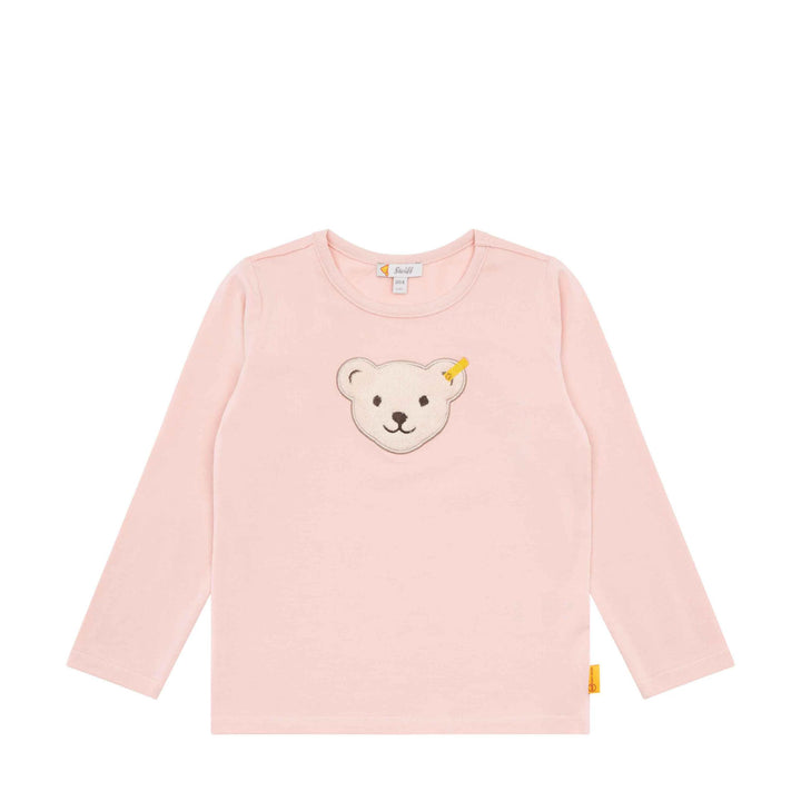 Steiff Unisex Kinder T Langarm Teddykopf mit Squeezer Shirt, 110 Silver Pink