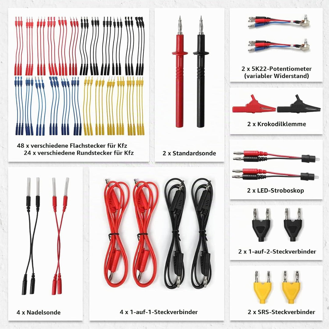 Multimeter Test Leads Set, 92PCS KFZ Fehlerdiagnose Messleitungsset enthält Prüfspitzen, Kabelverbin