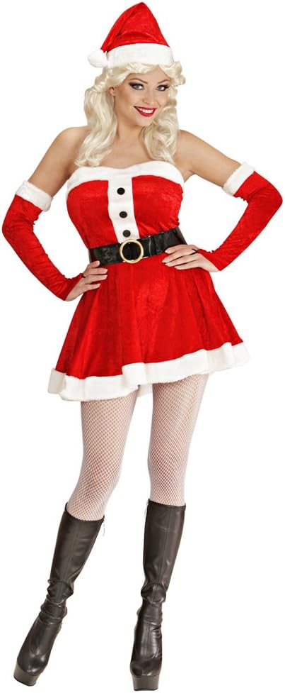"MISS SANTA" velvet & plush (dress, belt, gloves, hat) - (M), M