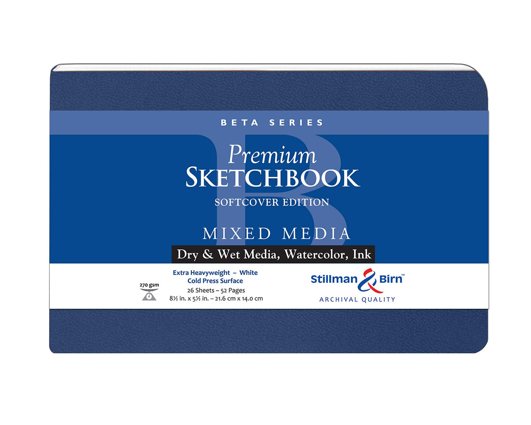 Stillman &amp; Birn Beta Series Softcover Skizzenbuch, 21,6 x 14 cm, 270 g/m² (extra schwer), weisses Pa