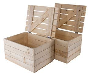 3er Set neue Holztruhe natur *klein* - helle unbehandelte Truhe - Obstkiste Holzkiste Wäschetruhe Sc