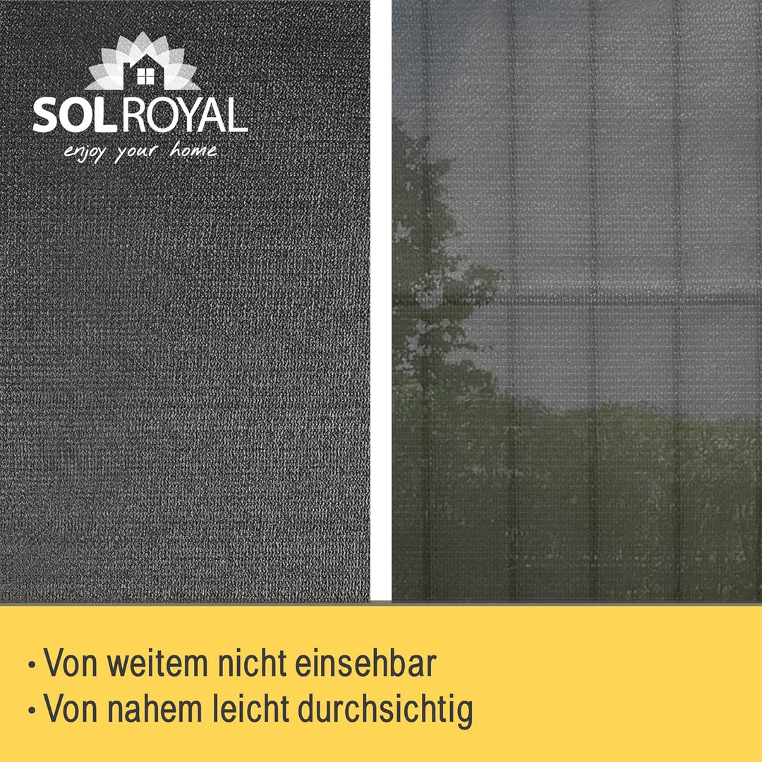 Sol Royal Schattennetz 25m x 2m Schattiergewebe 165g/m² – Blickdichter Sonnenschutz mit UV-Schutz &
