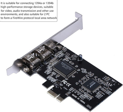 Cuifati PCIe Firewire-Karte für Windows 10, IEEE 1394 PCI Express-Adapter-Controller 4 Anschlüsse (3