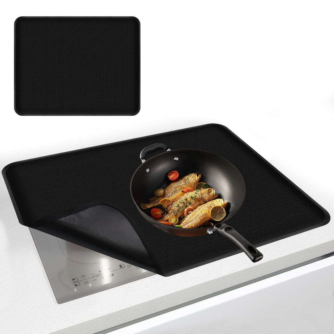 OMJMYY Induktion Schutzmatte Silikon - 52x60cm Hitzebeständig bis 300°C, Kratzfest & Wärmeisolierte