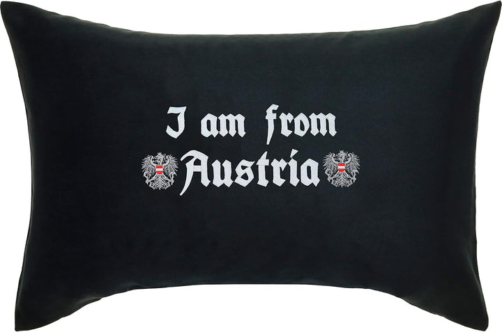 "I am from Austria" Österreich Kissen Austria Kissenbezug | Österreichisches Dekokissen mit Füllung