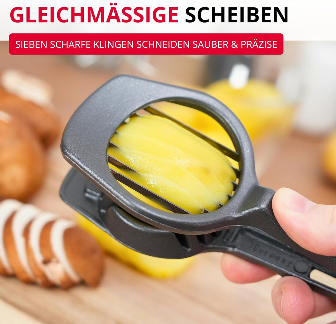 Westmark Obst- & Pilzschneider Champion Black Edition – Präziser Scheibenschneider für Champignons,