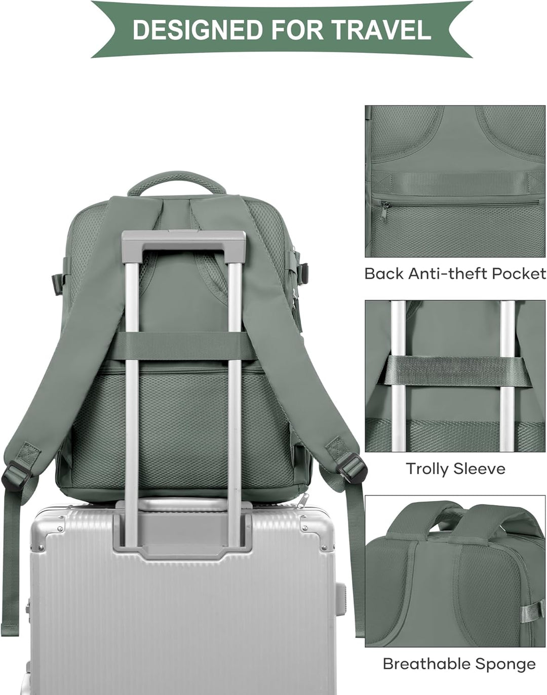 SZLX Grosser Reiserucksack Damen,Vakuum Rucksack mit Pumpe Ryanair Handgepäck 40x30x20 Herren, Wizza