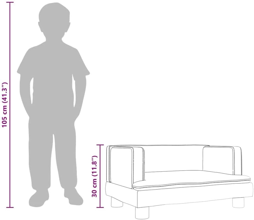 vidaXL Kindersofa Braun 60x40x30 cm Kunstleder 60 x 40 x 30 cm Braun, 60 x 40 x 30 cm Braun